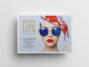 Flyer zur Bewerbung des Sens Lake Clubs – Asia Style