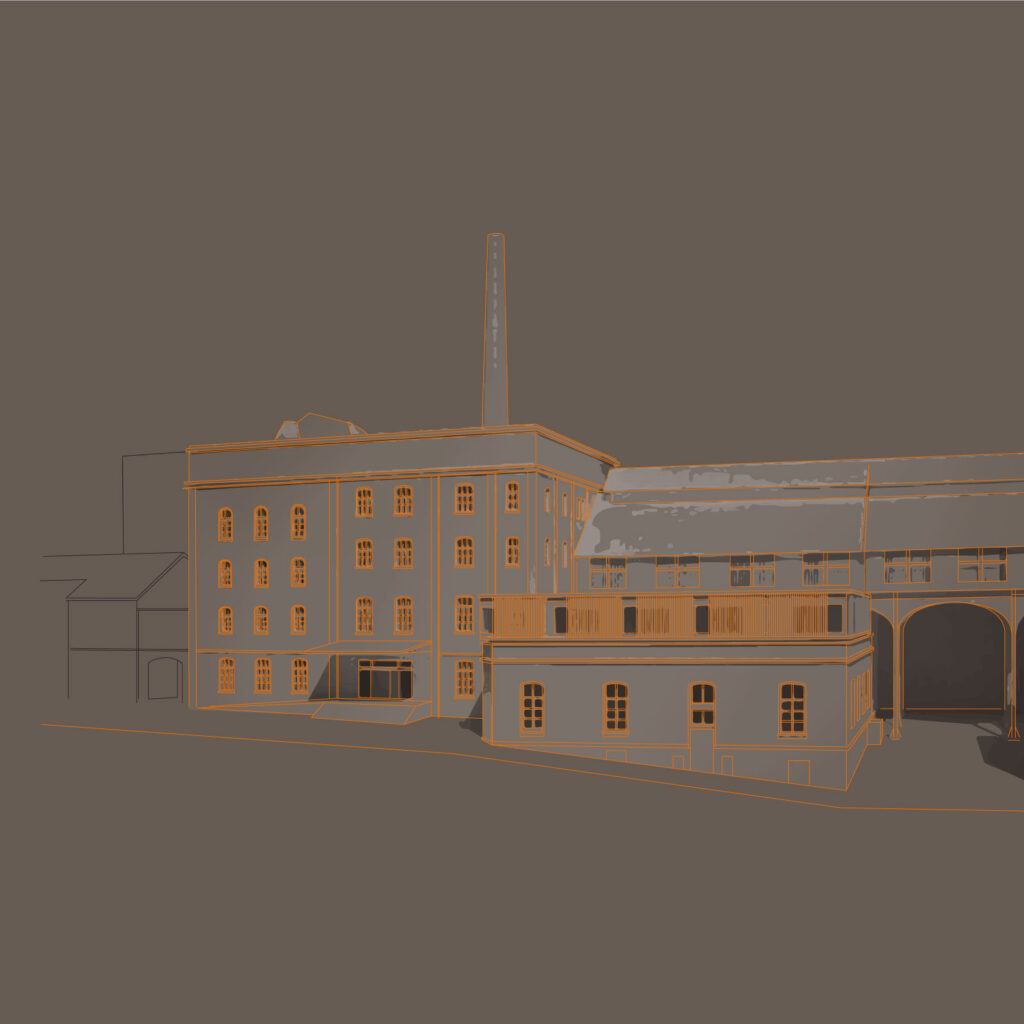 grafische Illustration ehemalige Brauerei B2 Hotel